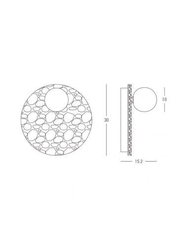 Aplique de pared 1xG9 LED 5W Piedra Natural y Cristal Opal