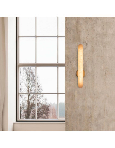 Aplique de pared LED 15W 3000K de abalastro y latón