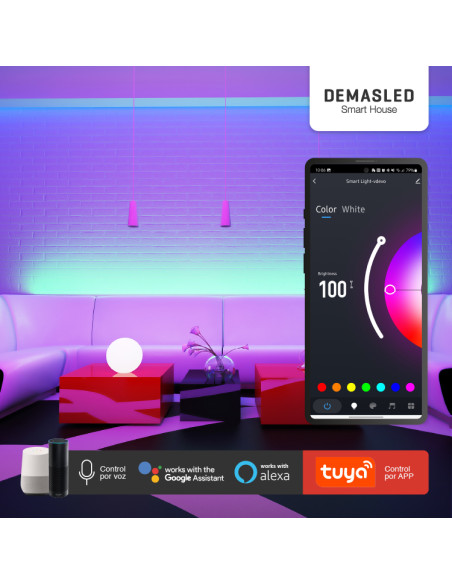 Controladora RGB WiFi + TUYA 12V 24 Teclas. Smart Music IR para Tiras LED.