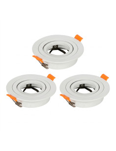 3 unidades Spot Ajustable sin soporte para GU10 ø91mm