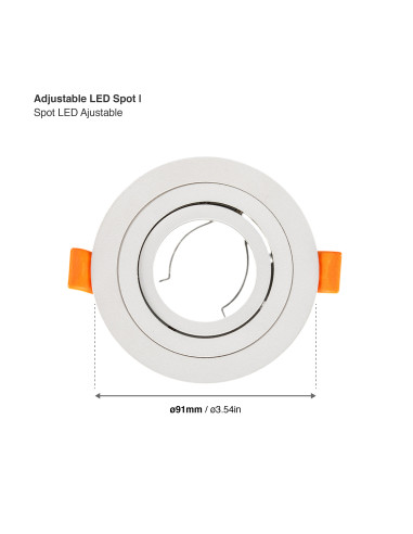 3 unidades Spot Ajustable sin soporte para GU10 ø91mm
