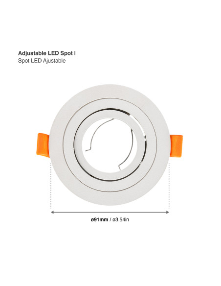 5 unid Spot Ajustable sin soporte para GU10 ø91mm