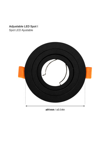 3 unidades Spot Ajustable sin soporte para GU10 ø91mm