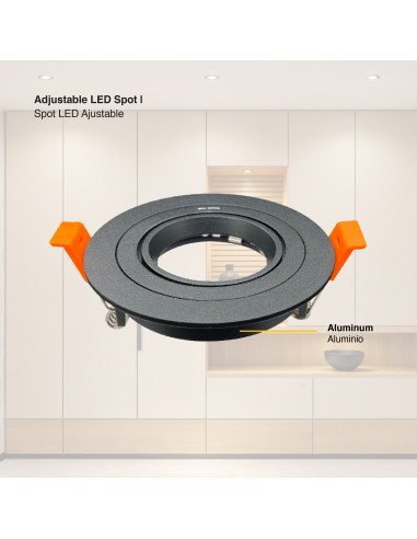5 unidades Spot Ajustable sin soporte para GU10 ø91mm