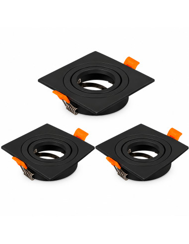 3 unidades Spot Cuadrado Ajustable GU10 91x91mm