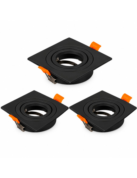 3 unidades Spot Cuadrado Ajustable GU10 91x91mm
