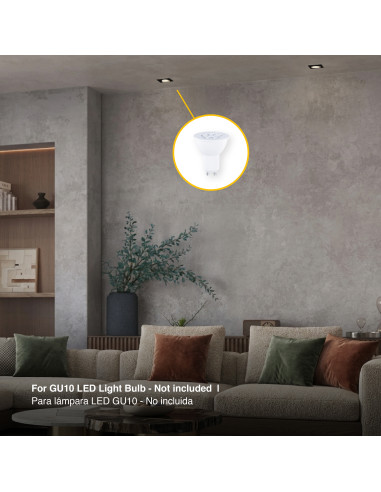 3 unidades Spot Cuadrado Ajustable GU10 91x91mm