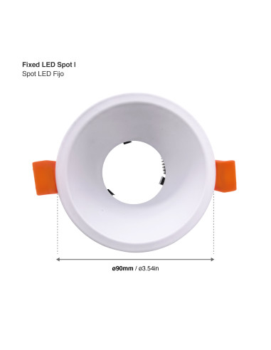 3 unidades Spot Fijo sin soporte para GU10 ø90mm