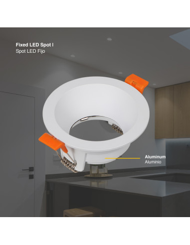 3 unidades Spot Fijo sin soporte para GU10 ø90mm