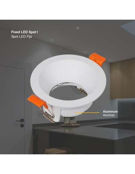 5 unidades Spot Fijo sin soporte para GU10 ø90mm
