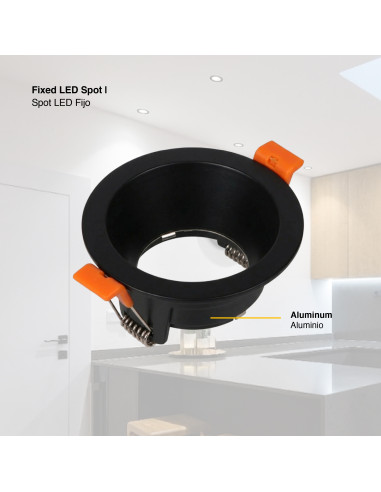 3 unidades Spot Fijo sin soporte para GU10 ø90mm