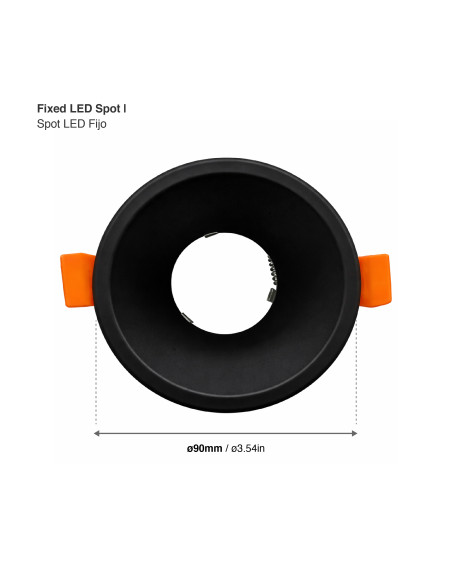 5 unidades Spot Fijo sin soporte para GU10 ø90mm