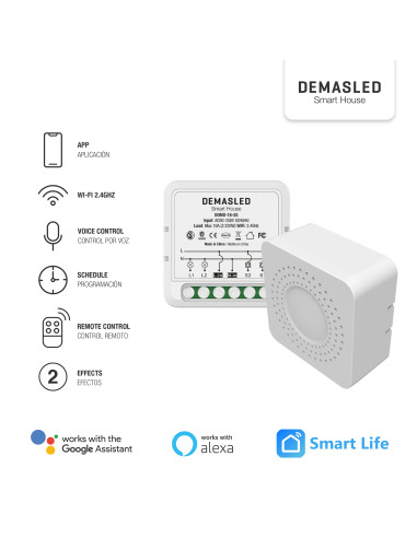 Tecla inalámbrica 2 efectos y Smart switch wifi y RF 2 efectos
