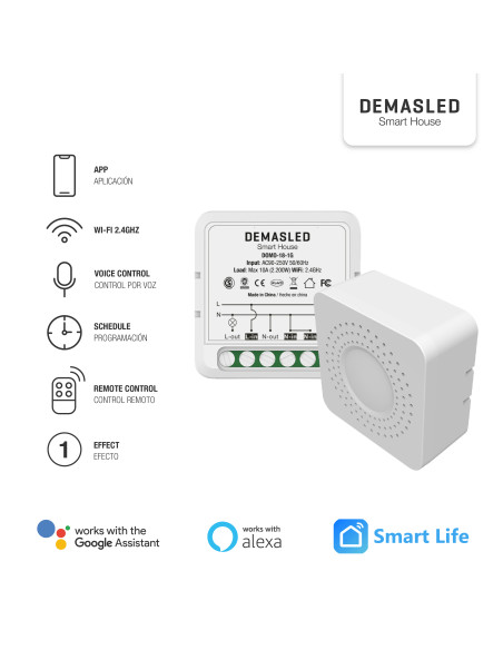 Tecla inalámbrica 2 efectos y 2 Smart switch wifi y RF 1 efecto