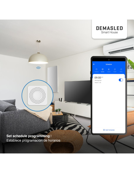 Tecla inalámbrica 2 efectos y 2 Smart switch wifi y RF 1 efecto