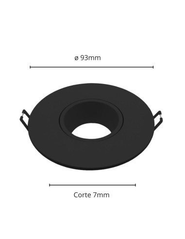 Spot Móvil negro Corte 7cm  GU10-MR16