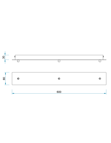 Base regleta 3 luces para colgantes Elsa 60 cm - Mantra