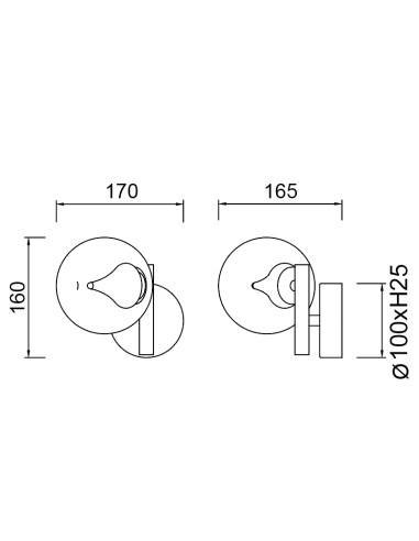Aplique de pared LED Andrómeda 6W, oro - Mantra