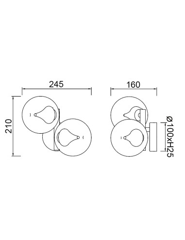 Aplique de pared LED Andrómeda 12W, oro - Mantra