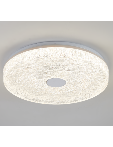 Plafón LED de techo Frozen 45W regulable con mando Ø48 cm, blanco - Mantra