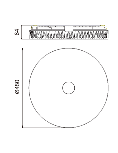 Plafón LED de techo Frozen 45W regulable con mando Ø48 cm, blanco - Mantra