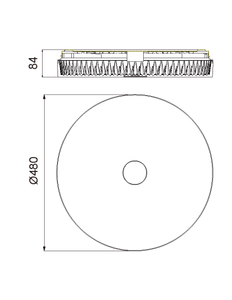 Plafón LED de techo Frozen 45W regulable con mando Ø48 cm, blanco - Mantra