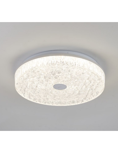 Plafón LED de techo Frozen 30W regulable con mando Ø39 cm, blanco - Mantra