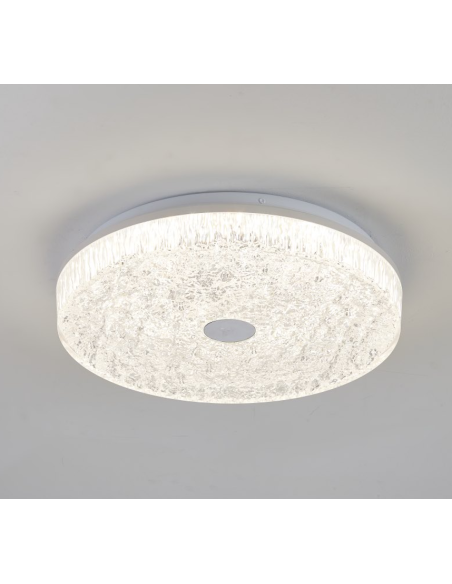 Plafón LED de techo Frozen 30W regulable con mando Ø39 cm, blanco - Mantra