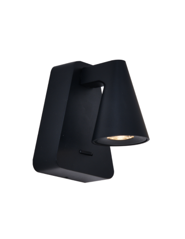 Aplique de pared LED Africa 5W 9 cm con interruptor, negro - Mantra