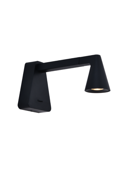 Aplique de pared LED Africa 5W 19 cm con interruptor, negro - Mantra