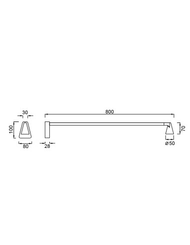 Aplique de pared LED Africa 5W 80 cm, negro - Mantra