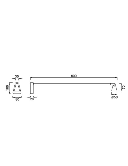 Aplique de pared LED Africa 5W 80 cm, negro - Mantra