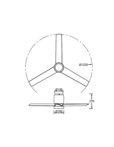Ventilador de techo Cerámica M con luz LED 20W y mando - Mantra