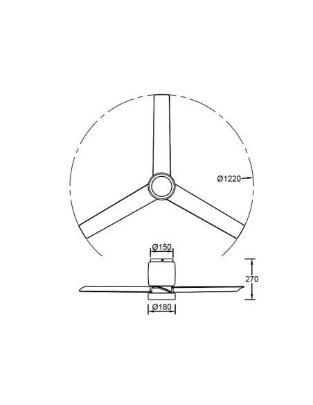 Ventilador de techo Cerámica M con luz LED 20W y mando - Mantra