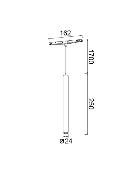 Colgante LED para carril magnético Magneto Mini 5W 24º, negro - Mantra