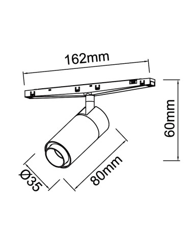 Foco LED zoom para carril magnético Magneto Mini 7W, negro - Mantra