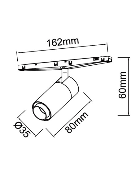 Foco LED zoom para carril magnético Magneto Mini 7W, negro - Mantra