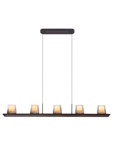 Lámpara colgante LED Alabastro 55W regulable 102 cm, ceniza - Mantra
