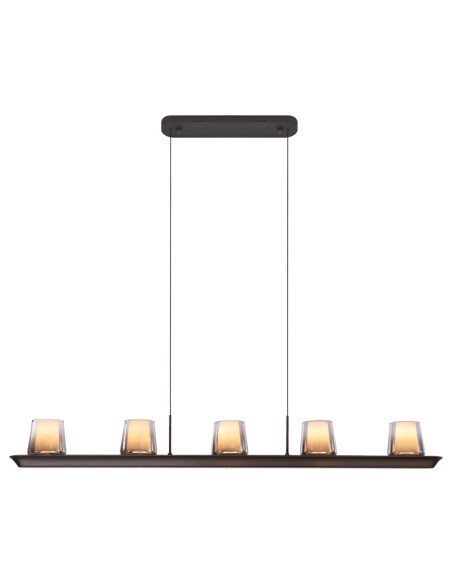 Lámpara colgante LED Alabastro 55W regulable 102 cm, ceniza - Mantra