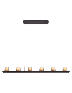 Lámpara colgante LED Alabastro 62W regulable 127 cm, ceniza - Mantra