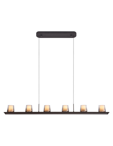 Lámpara colgante LED Alabastro 62W regulable 127 cm, ceniza - Mantra