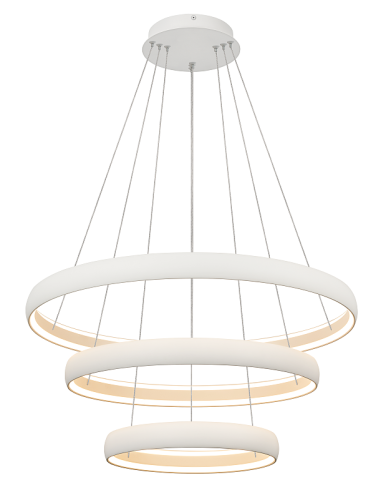 Lámpara colgante LED Flats 122W regulable Ø77,8 cm, blanco - Mantra