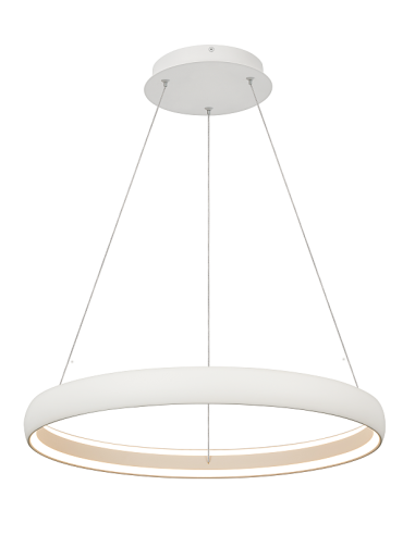 Lámpara colgante LED Flats 42W regulable Ø58,7 cm, blanco - Mantra