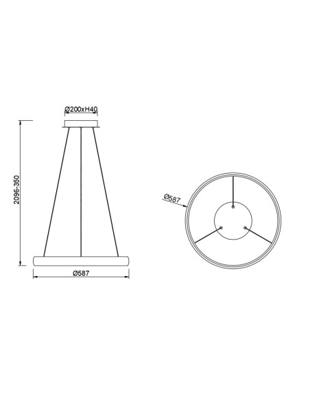 Lámpara colgante LED Flats 42W regulable Ø58,7 cm, blanco - Mantra