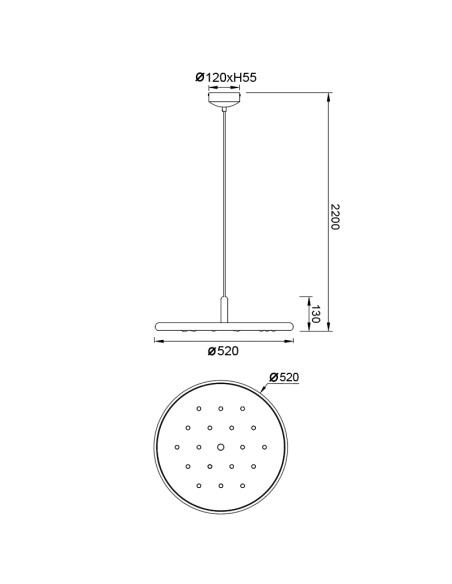 Lámpara colgante LED Acustic 20W regulable, café - Mantra