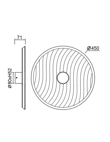Aplique de pared LED Acustic 5W 45 cm, café - Mantra