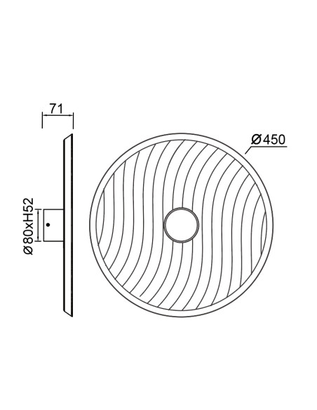Aplique de pared LED Acustic 5W 45 cm, café - Mantra
