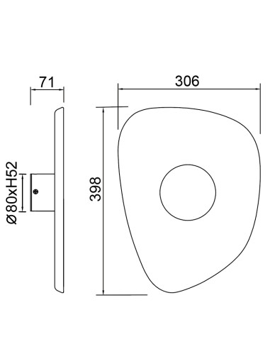 Aplique de pared LED Acustic 5W 30 cm, café - Mantra