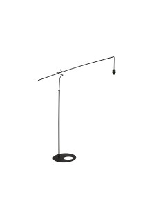 Pie de salón Ruti negro 230 cm con bombilla LED E27 (sin pantalla) - Mantra
