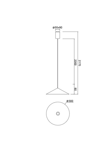 Lámpara colgante LED Cono 10W regulable Ø30 cm - Mantra